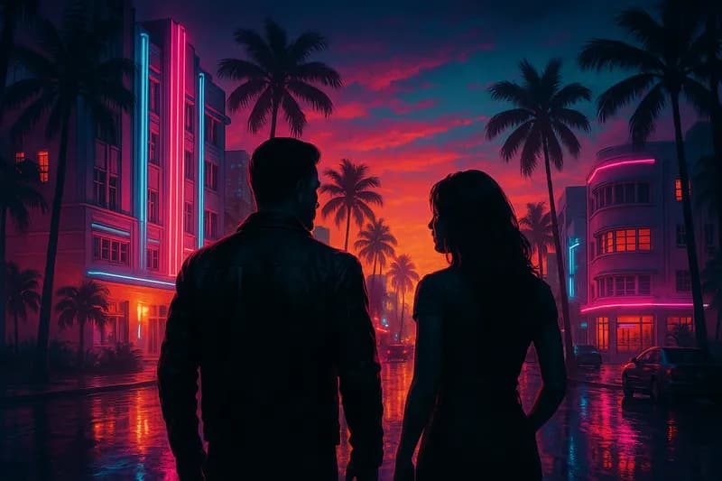 Jason Duval karakterportré — a GTA 6 második főszereplője a Leonida Keys naplementéjében