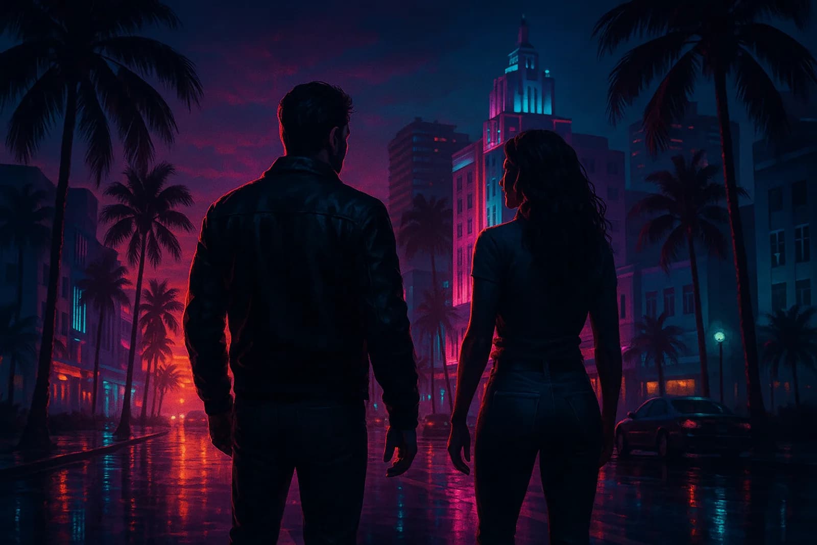 Jason Duval és Lucia Caminos artwork — a GTA 6 főszereplő párosa